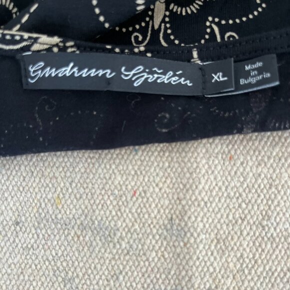 Gudrun Sjoden Woman's Organic Cotton M Black Butterfly Midi Dress Sz XL - Picture 6 of 8